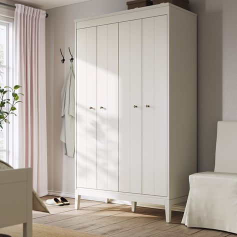 IDANÄS Wardrobe, white, 121x211 cm - IKEA Ireland Armoire Ikea, Free Standing Wardrobe, Ikea Wardrobe, Corner Wardrobe, Honeycomb Paper, Ikea Home, Wardrobe Armoire, Ikea Family, Hanging Clothes