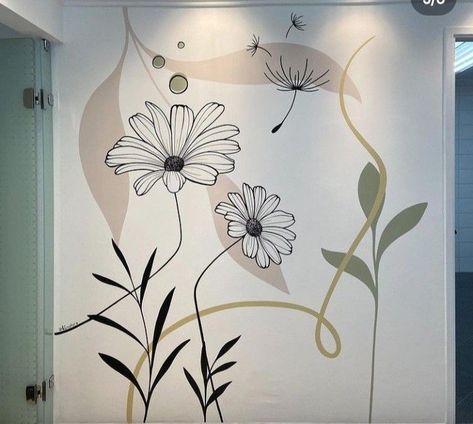 Home Decor Innovating House Wall Paint Concepts Ideas Wall Design Flowers, Wall Painting Ideas, Home Wall Painting, Satisfying Art, Wall Murals Diy, Creative Wall Painting, Wall Art Diy Paint, Desain Quilling, Diy Wall Painting