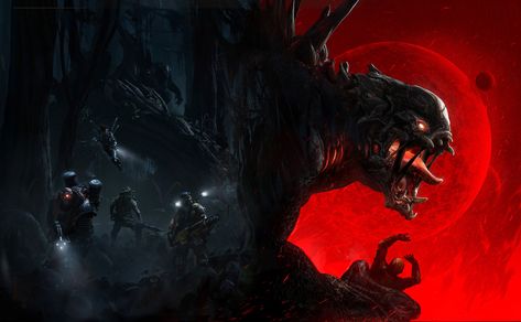 Evolve: Game Informer, Scott Flanders on ArtStation at https://www.artstation.com/artwork/K4xEo Evolve Monster, Evolve Game, Turtle Rock, Game Wallpaper, Best Gaming Wallpapers, Gaming Wallpapers, More Wallpaper, Video Game Art