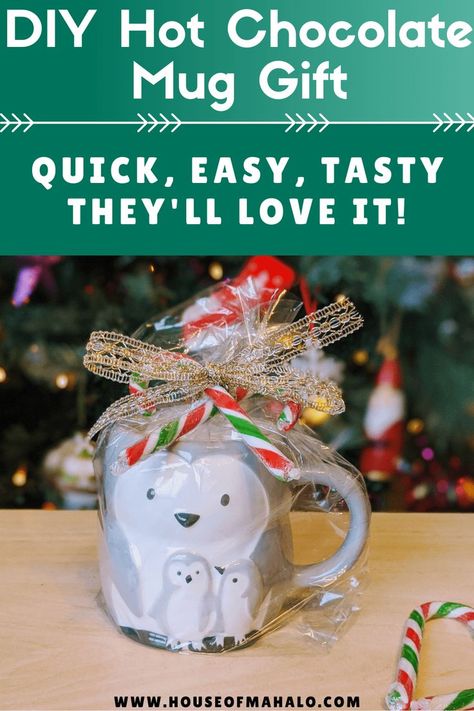 Hot chocolate is made for cold winter evenings, so why not treat someone special to this DIY hot chocolate mug gift? Here's how to make one. | DIY Gifts | Easy DIY Gifts | Homemade Gifts | Easy Homemade Gifts | Hot Chocolate Gift | Hot Chocolate Mug Gift Christmas Crafts Hot Chocolate Diy Gifts, Hot Chocolate Mug Gift Ideas, Christmas Mugs Gifts, Retirement Crafts, Hot Chocolate Mug Gift, Diy Christmas Mugs, Diy Hot Chocolate, Mug Gift Ideas, Hot Chocolate Gift