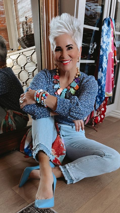 Funky Over 50 Style, Spring Capsule Wardrobe 2023 Over 50, Spring Fashion Over 50 Women, Fashion Trends 2023 Spring Summer Women Over 50, Chic Over 50 Fifty Not Frumpy, Chic Spring Outfits 2023, Chic Over 50 Fashion, Senior Fashion, Dressing Over 50