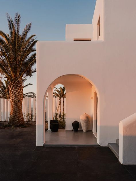 Nobu Santorini, Greece hotel review | CN Traveller Nobu Santorini, Santorini Style Home, Santorini Greece Hotel, Mediterranean Architecture Modern, Villa Facade Design, Santorini Architecture, Mediterranean Hotel, Hotels In Santorini Greece, Plaster House