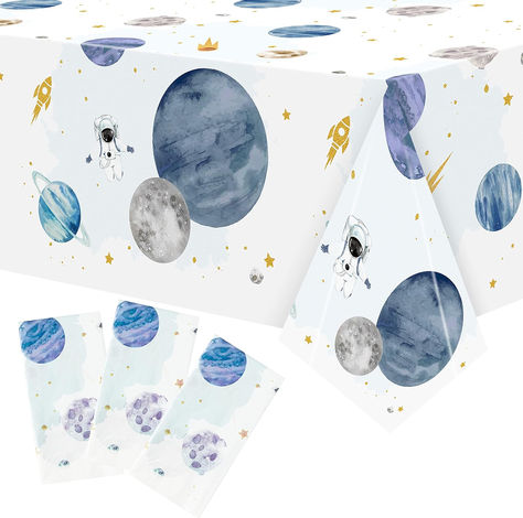 3Pack First Trip Around The Sun Space Party Tablecloths Outer Space Theme Disposable Rectangle Table Cover Decorations for 1st Birthday Baby Shower Party Tablecover Supply, 86.6x51 Inch #ad #space #spacebirthdayparty #outerspacebirthdayparty #birthdaypartythemes Space Party Decorations, Sun Space, First Trip Around The Sun, Outer Space Party, Outer Space Theme, Space Birthday Party, Baby Shower Supplies, Party Table Cloth, Space Party