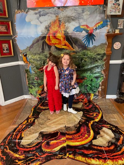 Floor Is Lava Trunk Or Treat, The Floor Is Lava Birthday Party, Lava Birthday Party, Floor Is Lava Birthday Party, Lava Party, Volcano Party, Volcano Birthday, Godzilla Party, Fire Costume