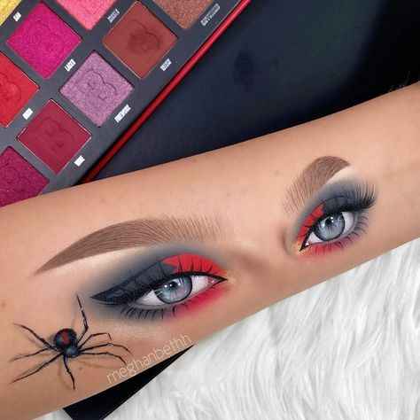 Marvel Makeup, Superhero Makeup, Spiderman Makeup, Cinderella Makeup, Monolid Eye Makeup, Artsy Makeup, Cool Halloween Makeup, Face Art Makeup, Rough Draft