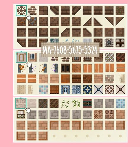 Brick Pattern Animal Crossing, Acnh Fall Brick Path Codes, Acnh Nine Tile Path, Brick Codes Acnh, Brick Design Acnh, Acnh Wallpaper Design Codes Wood, Acnh Cobblestone Path Design, Animal Crossing Design Codes Paths Brick, Acnh Brick Stairs