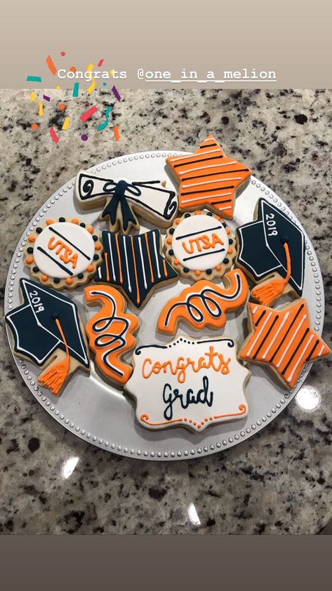 University of Texas at San Antonio- UTSA Graduation Cookies Utsa Graduation Cookies, Utsa Graduation Cake, College Grad Cookies, Graduation Cut Out Cookies, Graduation Cookies Buttercream, High School Graduation Cookies 2023, High School Graduation Cookies Decorated, Utsa Graduation Party Ideas, Graduation Sugar Cookies Ideas