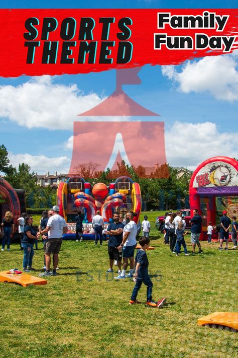 If you're looking for ideas for a sports themed company picnic, check out what this company did for their annual staff and family day in the link below! Picnic Theme, Family Fun Day, Company Picnic, Family Theme, Peanut Butter And Jelly, Sports Day, Cool Themes, Employee Appreciation, Family Outing