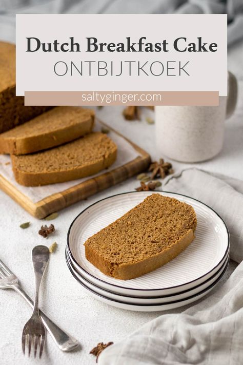 Ontbijtkoek (Dutch Breakfast Cake) Dutch Honey Cake, Dutch Butter Cake Recipe, Dutch Breakfast, Dutch Butter Cake, Breakfast Cake Recipes, Molasses Recipes, Honey Breakfast, Raisin Cake, Spice Cake Recipes