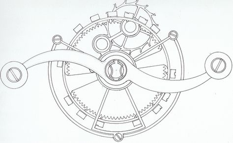 Clock Cogs Drawing, Watch Technical Drawing, Watch Mechanism Drawing, Drawing Mechanical Parts, Clockwork Mechanism, Motorbike Engine, Motocross Vector, Gear Drawing, Engine Tattoo