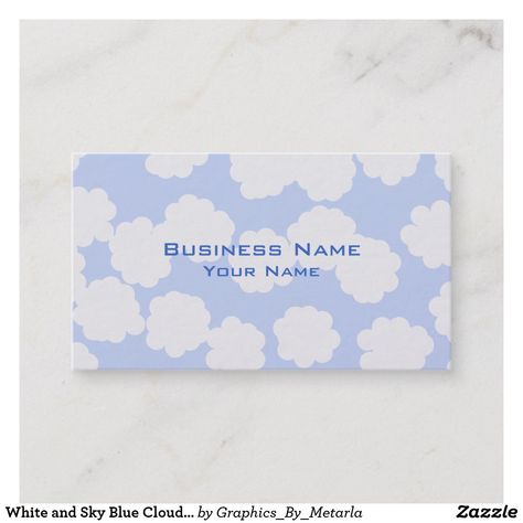 White and Sky Blue Clouds Pattern. Business Card Cloud Business Card, Pattern Business Card, Clouds Pattern, Blue Clouds, Design Packaging, Personal Business Cards, Sky And Clouds, Business Card Logo, Card Designs