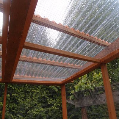 This is our 21-inch x 72-inch clear polycarbonate waved roofing. An economical option for covering decks and patios these durable panels are stronger and maintain their surface condition much better than traditional fiberglass panels. Clear panels offer excellent light transmission and protection allowing you to enjoy your space for years to come. Made with polycarbonate, our corrugated panels are 20 times stronger than 5 oz fiberglass corrugated panels and are designed to withstand a wide range Corrugated Plastic Roofing, Plastic Roofing, Polycarbonate Roof Panels, Polycarbonate Roof, Pergola Diy, Corrugated Roofing, Patio Enclosures, Awning Canopy, Backyard Pergola