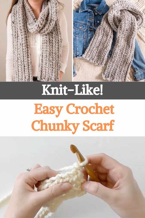 Crochet Scarf Pattern Free Super Bulky, Free Crochet Scarf Patterns Using Chunky Yarn, Chunky Crochet Scarf Free, Scarf Crochet Pattern Chunky Yarn, Free Chunky Scarf Crochet Pattern, Easy Chunky Scarf Crochet Pattern, Crochet Scarf With Chunky Yarn, Crochet Scarf Super Bulky Yarn, Crochet For Beginners Scarf