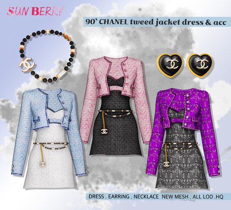 Chanel Tweed Jacket, Sims 4 Traits, The Sims 4 Pc, Sims 4 Game Mods, Sims 4 Expansions, Bratz Inspired Outfits, Chanel Outfit, Sims 4 Teen, Sims 4 Dresses