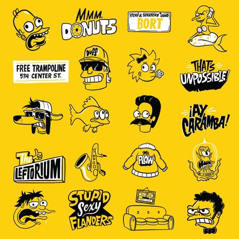 Weekly Inspiration Dose 090 - Indieground Design #graphicdesign #design #art #inspiration #simpson #quotes #stickers #illustration #homer #bart The Simpsons Adobe Illustrator Draw, Weekly Inspiration, The Simpson, Design Fields, Found Art, Catch Phrase, Best Graphics, 30th Anniversary, 로고 디자인