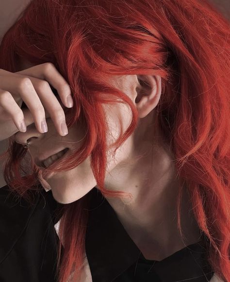 Long Hair Man Aesthetic Faceless, Red Hair Aesthetic Male, Long Red Hair Male, Grell Sutcliff Aesthetic, Red Hair Aesthetic Faceless, Diluc Aesthetic, Sha Gojyo, Dark Red Hair With Brown, Oc Claims