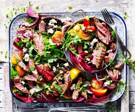 Lamb Fillet Recipes, Lamb Fillet, Fillet Recipes, Gluten Free Christmas Recipes, Lamb Salad, Curried Sausages, Pesto Dressing, Green Pesto, Mint Salad