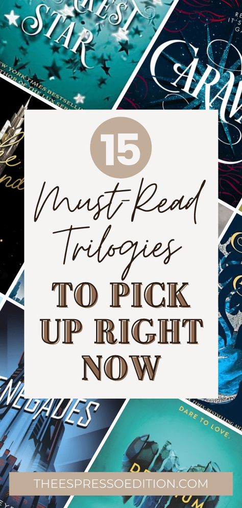 Trilogies are a great way to enjoy a series without as much commitment. Less books, but tons of story! My favorites can be found at theespressoedition.com | #trilogies #besttrilogies #trilogy #bookseries books to read in 2021 | best books | book recommendations | books | book club books | 2021 reading list | best books for young adults | best adult books | contemporary fiction | reading list | what to read | #readingchallenge #bestbooks Book Series For Adults, Best Trilogy Books, Best Book Series For Women, Book Trilogies, Books Series To Read, Best Book Series To Read, Book Series To Read, Best Book Series, Books For Young Adults