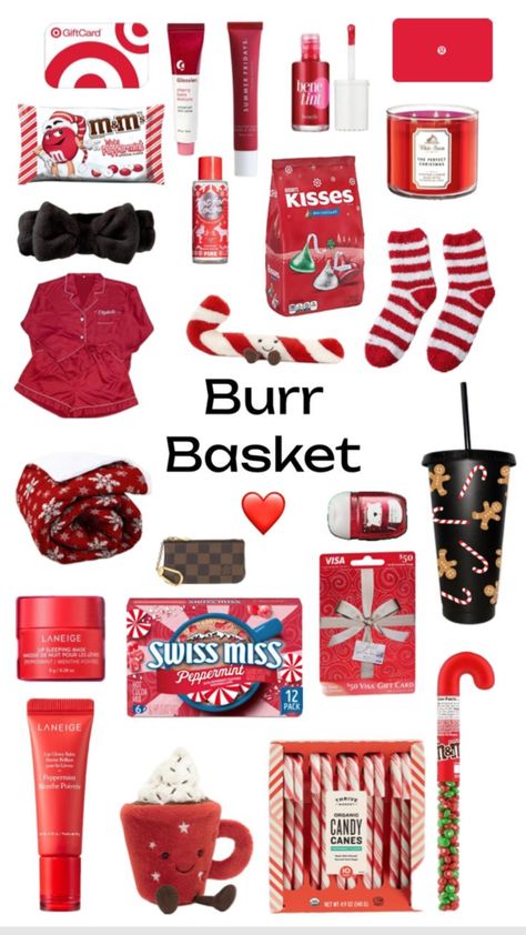 Girly Christmas Gifts, Cute Christmas Ideas, Best Gift Baskets, Christmas Kiss, Holiday Baskets, Christmas Dreaming, Christmas Prep, Cute Gifts For Friends, Preppy Christmas