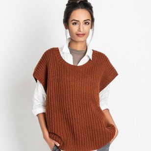 Women's Vest Knitting Patterns at WEBS | Yarn.com Tee Knitting Pattern, Aran Knitting, Aran Knitting Patterns, Knit Vest Pattern, Cardigan Style, Tees Pattern, Vest Pattern, Sleeveless Pullover, Fine Yarn