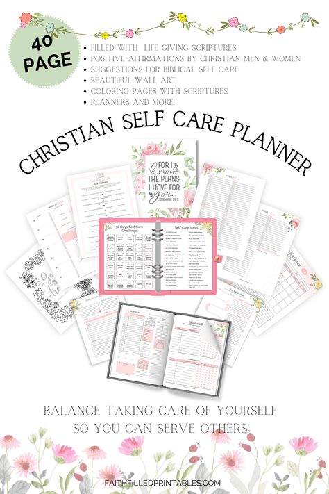 Are you taking care of yourself so that you can serve others with energy and love? Start making intentional plans for your own self care with this beautiful self care planner for women. #selfcare #women #christian #moms Christian Self Care, Routine Printable, Self Care Planner, Serve Others, Daily Devotion, Taking Care Of Yourself, Christian Woman, Serving Others, Christian Men