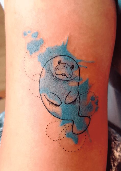 Sea Cow Tattoo, Cute Sea Life Tattoos, Lumalee Tattoo, Small Manatee Tattoo, Manatee Line Tattoo, Simple Manatee Tattoo, Simple Cow Tattoo, Sea Creature Tattoo Ideas, Manatee Drawing