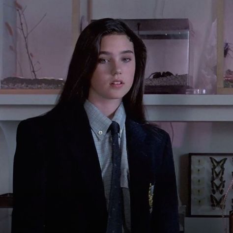 Vintage Horror Fashion on Instagram: “Phenomena features 80s Armani, so every outfit is perfect. . . #phenomena #darioargento #jenniferconnelly #80shorror #80sfashion…” Jennifer Connelly Phenomena, 80s Armani, 80s Actresses, Horror Fashion, Character Construction, Darkest Academia, Spy Outfit, Brunette Aesthetic, Women Wearing Ties