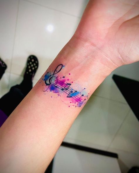 Music Staff Tattoo, Music Tats, Small Music Tattoos, Colour Tattoo For Women, Dna Tattoo, Music Notes Tattoo, Music Tattoo Designs, Note Tattoo, Inspiration Tattoos