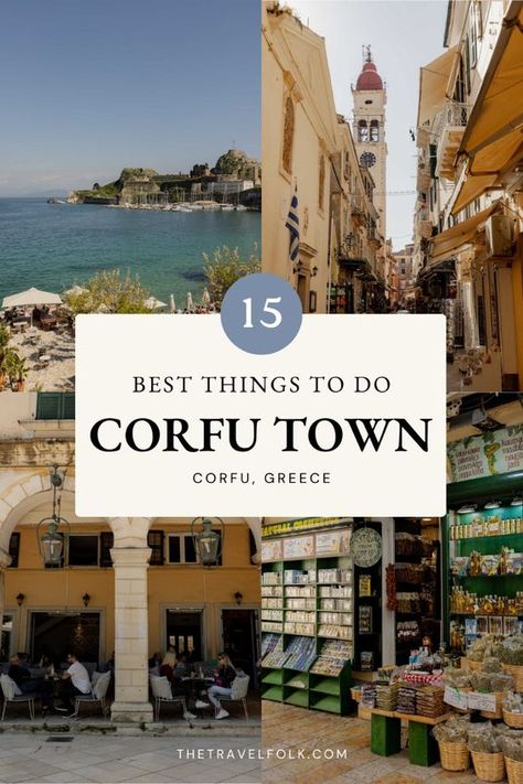 Corfu Town is the capital of the island of Corfu and has been inhabited for centuries. It boasts a UNESCO listed old town as well as architectural and cultural influences from a variety of world powers throughout the centuries.From best restaurants and hotels to incredible historical sights, here are 15 wonderful things to do in Corfu Town. -- corfu greece | corfu town | corfu old town | corfu things to do | corfu greece aesthetic | greece aesthetic | corfu greece itinerary | greece trip | corfu trip | corfu travel guide Greece Beautiful Places, Town Pictures, Corfu Old Town, Greece Corfu, Magical Island, Albania Travel, Greece Itinerary, Corfu Town, Corfu Island