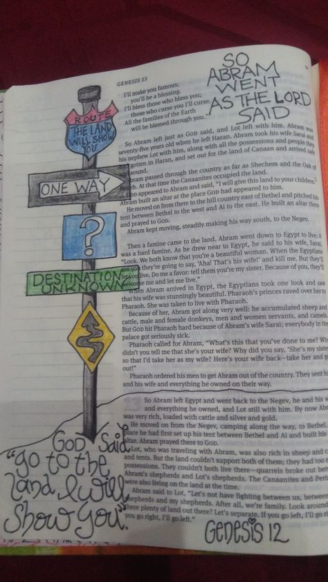 Genesis 12 Bible Journaling, Genesis Bible Journaling Notes, Genesis Bible Journaling, Genesis Chapter 3, Bible Recap, Make Your Name, Bible Drawing, Learn The Bible, Genesis 6