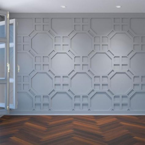 Ekena Millwork 3/8 in. x 30 in. x 23-3/8 in. Large Hemingway White Architectural Grade PVC Decorative Wall Panels-WALP24X24HEM - The Home Depot Modern Wall Tiles, Bitmoji Classroom, White Wall Paneling, Off White Walls, Bathroom Installation, Pvc Wall Panels, Dimensional Wall, Pvc Panels, Faux Brick