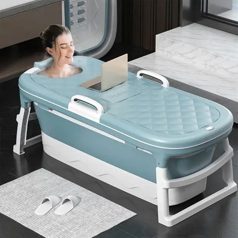 54.3 Inches Portable Bathtub Thickened Foldable Home SPA Bath Barrel W/ Cover Bathtub Gifts, Bathtub Cover, Stand Alone Bathtubs, Plastic Bathtub, Large Bathtubs, Large Bathtub, Portable Bathtub, Bathtub Surround, Portable Hot Tub