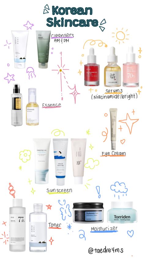 korean skincare or skincare Skin Care Routine Korean Beauty Products, Korean Skincare And Makeup, Korean Skin Care Acne, Top Korean Skincare Products, Good Korean Skincare Products, Skin Care Korean Products, That Girl Skincare, Korea Skincare Routine, Esfolio Skincare