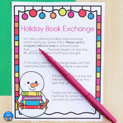 How to Host a Children's Book Exchange Party School Book Exchange Ideas, Classroom Christmas Book Exchange, Book Exchange Game For Kids, Christmas Book Exchange Letter, Christmas Book Exchange For Kids, Book Exchange Ideas, Christmas Book Exchange, Holiday Book Exchange, Classroom Christmas Gifts