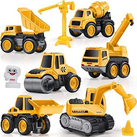 Truck Toppers, Snow Toys, Excavator Toy, Tower Crane, Engineering Toys, Construction Trucks, Kids Blocks, Small Trucks, Construction Theme