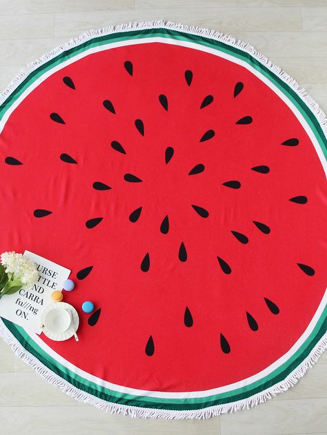 Shop Watermelon Print Fringe Trim Round Beach Blanket online. SheIn offers Watermelon Print Fringe Trim Round Beach Blanket & more to fit your fashionable needs. Bathroom Decor Amazon, Pizza Pineapple, Amazon Bathroom Decor, Beach Inflatables, Amazon Bathroom, Kids Bathroom Wall Art, Diy Towels, Watermelon Print, Towel Embroidery