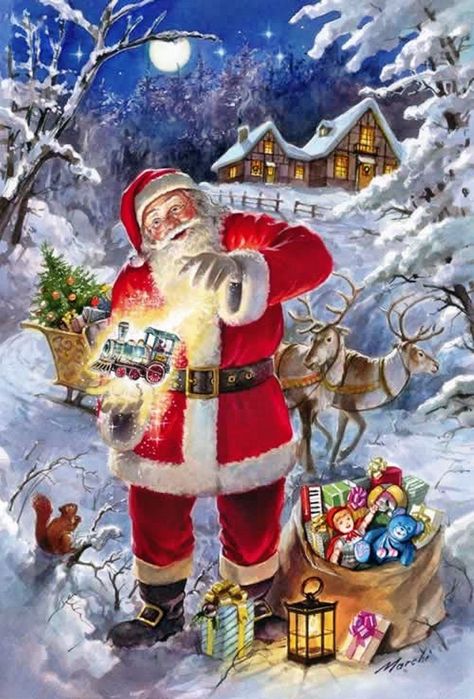 Santa Klaus, Santa Pictures, Santa Claus Is Coming To Town, Old Christmas, Old Fashioned Christmas, Santa Clause, Christmas Past, Christmas Memory, Christmas Scenes