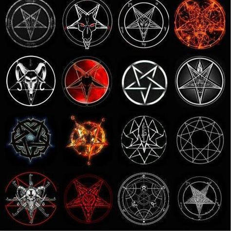 Pentagram Tattoo, The Satanic Bible, Horror Photos, Pagan Symbols, Black Magick, Iphone Wallpaper Classy, Occult Symbols, Alchemy Symbols, Witchcraft Spell Books