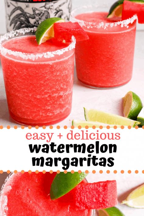 Watermelon Margarita Recipe, Frozen Watermelon Margarita, Watermelon Margaritas, Easy Margarita Recipe, Easy Margarita, Frozen Watermelon, Watermelon Margarita, Watermelon Summer, Frozen Margaritas