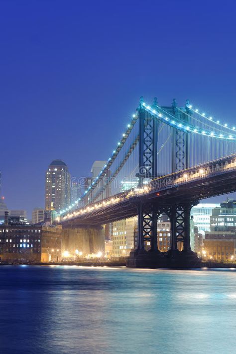 Brooklyn bridge. In New York at night , #SPONSORED, #bridge, #Brooklyn, #night, #York #ad Bridge Images, Brooklyn Night, Night Bridge, New York At Night, Bay Bridge, Brooklyn Bridge, Flyer Design, At Night, Brooklyn