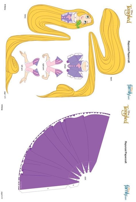 Rapunzel Craft, Paper Toy Disney, Disney Paper Dolls, Princess Paper Dolls, Rapunzel Birthday Party, Princess Crafts, Rapunzel Party, Paper Toys Template, Disney Princess Birthday