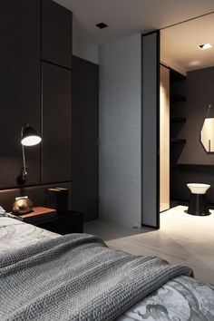 FOLK DESIGN | THE GREY Dark Interior Design, Black Bedroom Design, Hotel Room Design, Folk Design, Black Bedroom, Dark Interiors, Interiors Design, Decoration Inspiration, The Grey