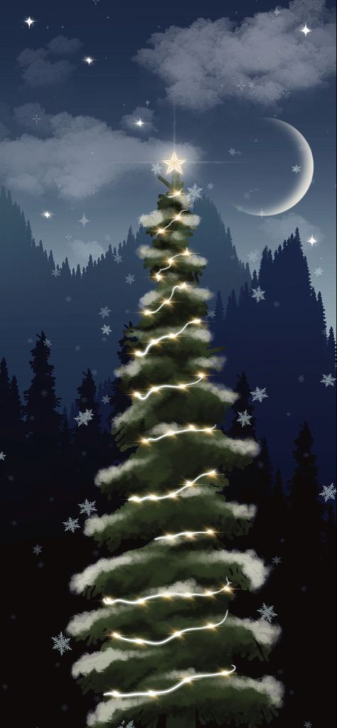 Christmas Moon Wallpaper, Procreate Wallpaper, Christmas Iphone Wallpaper, Globe Wallpaper, Christmas Moon, Mountain Snow, Snow Holiday, Christmas Iphone, Christmas Wallpapers