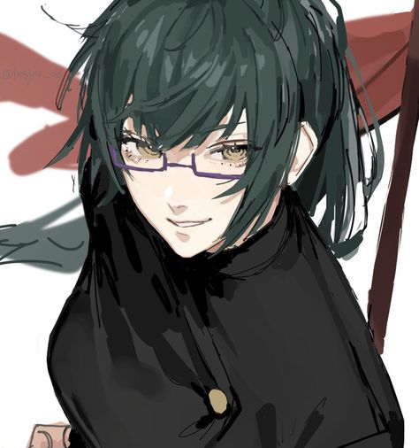 Maki Pfp Jjk Fanart, Maki Jjk Manga, Maki Pfp, Maki Zenin Manga Fan Art, Maki Jjk Manga Icon, Maki Zenin Jujutsu Kaisen 0, Maki Zenin, Bleach Anime, Green Hair