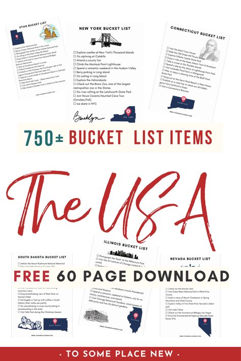 USA Bucket list challenge with free printable | USA Bucket list destinations | USA Bucket list places to visit | USA Travel destinations | USA printable bucket list guide | USA 50 states checklist | USA map #usa #bucketlist #traveldestinations Bucket List Places To Visit, 50 States Travel, Printable Bucket List, Bucket List Items, Usa Bucket List, Travel Bucket List Usa, Visit Usa, Usa Travel Guide, Usa Map