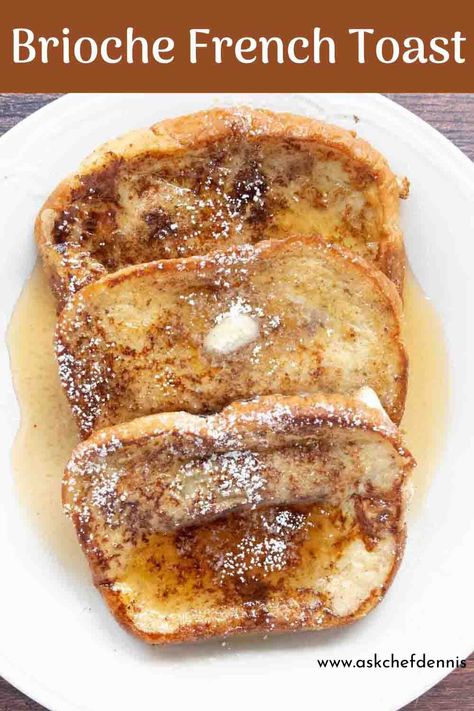 I love Brioche French Toast. Thick slices of brioche bread dipped in an egg-rich batter and cooked on a hot griddle with melted butter, create a luxurious buttery French toast that your whole family will love! Brioche French Toast Recipe, Luxurious Breakfast, Homemade Cocktail Sauce, Homemade Brioche, Brioche French Toast, Easy Banana Bread Recipe, Mothers Day Breakfast, Brioche Bread, Make Banana Bread