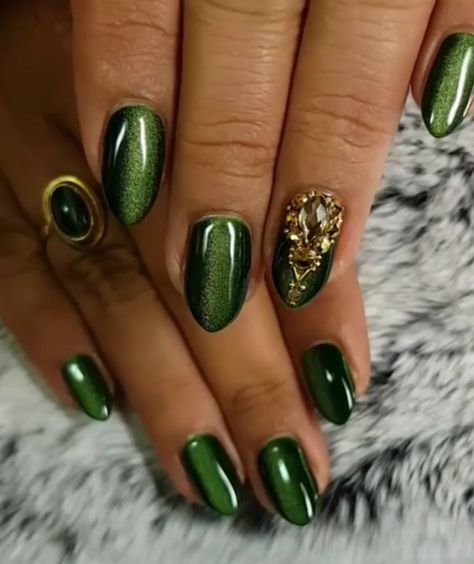 # Green Cateye Nails Cateye Green Nails, Cats Eye Nails Design Ideas Fall, Green Cat Eye Nails Design, Green Cateye Nail, Emerald Green Cat Eye Nails, Green Cats Eye Nails, Teal Cat Eye Nails, Green Velvet Nails, Metallic Green Nails