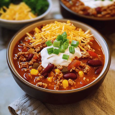 Award Winning Turkey Chili Recipe - sophiefood.com Chili Recipe With Beer, Beer Chili Recipe, Award Winning Chili Recipe, Award Winning Chili, Turkey Chili Recipe, Soups Stews Chilis, Chili Recipe Turkey, Turkey Chili, Cozy Meals