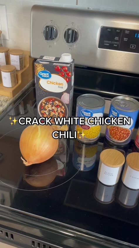 5 hour #crockpot #crack #whitechickenchili 😋😋 #chiliseason #recipe #crockpotrecipes #fallfood #chilirecipe Chicken Chili Recipe Crockpot, Dinner Recipes Tiktok, Best White Chicken Chili Recipe, White Chili Chicken Recipes, White Chicken Chili Recipe Crockpot, Crock Pot Inspired Beef Recipes, Chicken Chili Crockpot, Crock Pot Inspired Recipes, Food Wishes