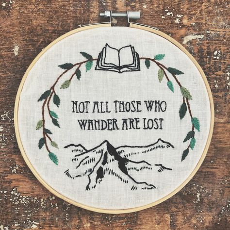 This Embroidery Art item by QuiteContraryStitch has 728 favorites from Etsy shoppers. Ships from Canada. Listed on Oct 8, 2024 Not All Who Wander Are Lost Cross Stitch, The Hobbit Embroidery Patterns, Lord Of The Ring Embroidery, Hobbit Embroidery Patterns, Lotr Sewing Projects, Lotr Embroidery Designs, Lord Of The Rings Embroidery Ideas, The Hobbit Embroidery, Geology Embroidery